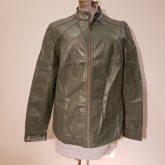 Green faux leather jacket - Picture 8 of 9